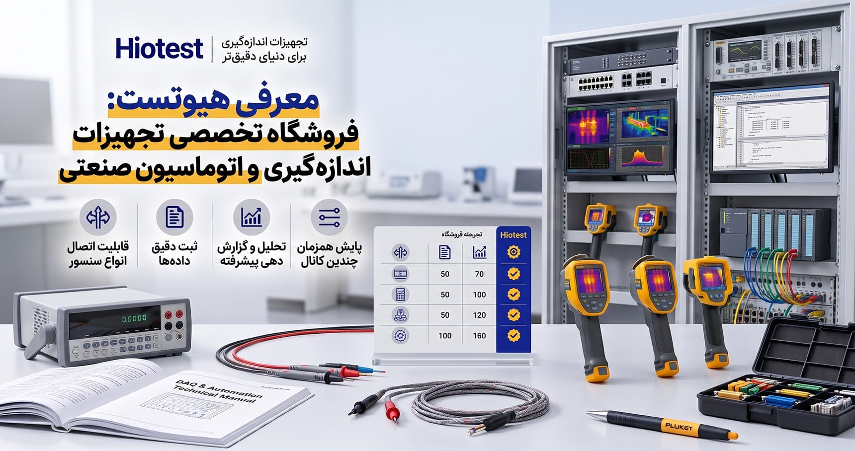 معرفی هیوتست: فروشگاه تخصصی تجهیزات اندازه‌گیری و اتوماسیون صنعتی